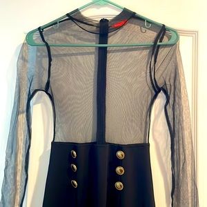 Black mesh top dress
